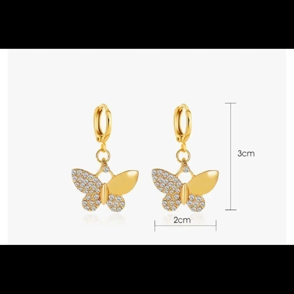 Earrings Butterfly Semi precious Gems Chic! Unique